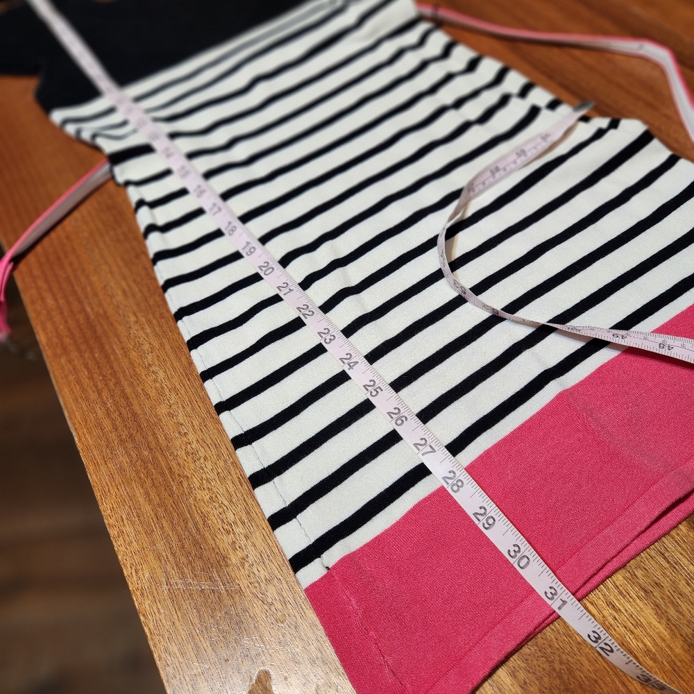 Arden B Black and White Striped Dress with Pink Accents Sz. Small - Picture 11 of 11